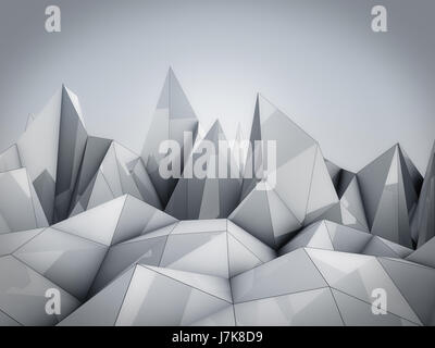 3D Abstract Polygonal Space White Background with Blue Low Poly ...