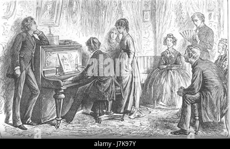 At the Piano by Sir Luke Fildes. Facing page 55 for The Mystery of Edwin Drood.D55 1 Stock Photo