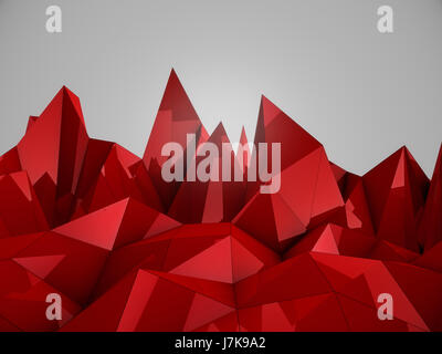 Abstract Polygonal Background in Red Stock Photo