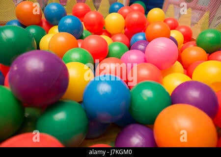 Variety Of Multicolored Ball Pit Balls Stock Photo