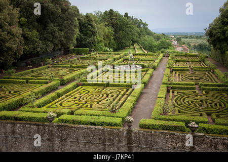 Italian Renaissance garden, Castello Ruspoli in Vignanello, Italy Stock Photo