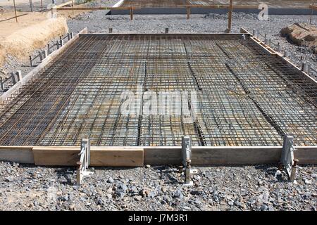 foundation ready to cast concrete Stock Photo