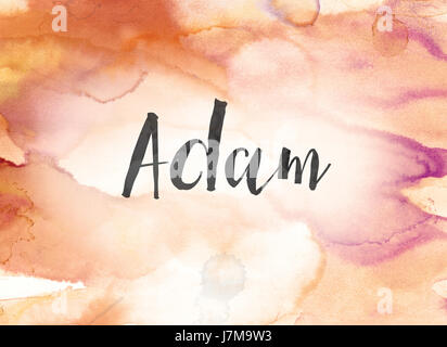 The name ADAM concept and theme written in white tiles and isolated