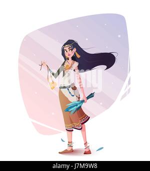 Illustration of a girl  the tribe. Stock Vector