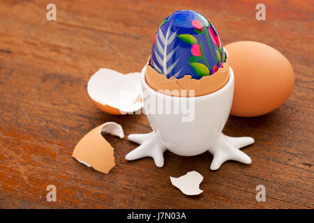 easter decoration egg painted hatching floral cup model design project concept Stock Photo