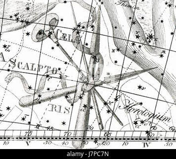 Caelum Star Constellation, Night Sky, Constellation Lines Chisel Stock ...