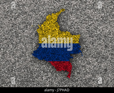 map and flag of colombia on poppy seeds j7phad