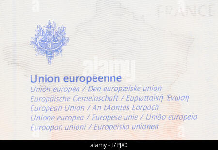 inside a french passport stock photo 142483297  alamy