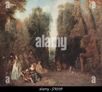 Wateau Back Rococo Antoine Watteau was an 18th-century French painter known for his Rococo ...