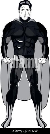 superhero figure standing proud image Stock Vector