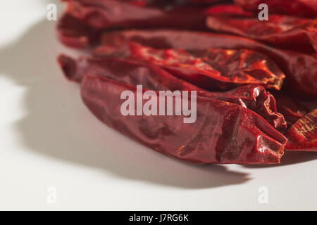 Chinese Dried Red Chile Peppers Stock Photo