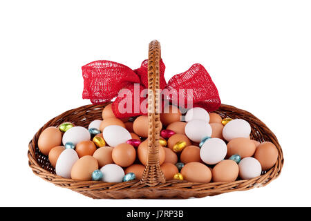 basket easter egg food breakfeast breakfast food aliment brown brownish Stock Photo