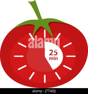 Classic Pomodoro Timer Icon. Vector  technique Pomodoro Stock Vector
