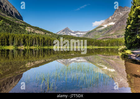 Fisher Cap Lake / Lake / Reflection / Montana Glacier National Park Stock Photo