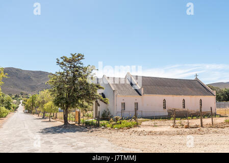 BARRYDALE, SOUTH AFRICA - MARCH 25, 2017: The historic Anglican Church in Barrydale, a small town on the scenic Route 62 in the Western Cape Province Stock Photo