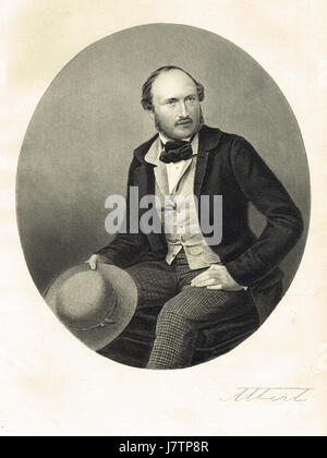 Albert, Prince consort & husband of Queen Victoria portrait & signature Stock Photo