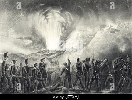 Storming of Badajoz, Spain in 1812 Stock Photo
