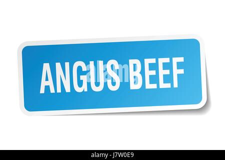 angus beef square sticker on white Stock Vector