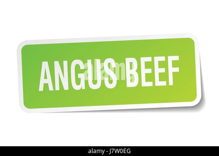 angus beef square sticker on white Stock Vector