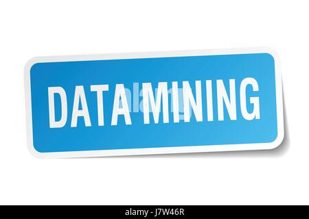 data mining square sticker on white Stock Vector