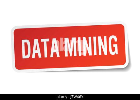 data mining square sticker on white Stock Vector