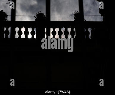 Balcony Silhouette Against Sky Stock Photo