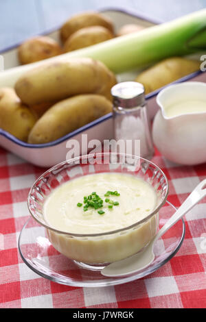 vichyssoise, cold potato soup, american summer cuisine Stock Photo