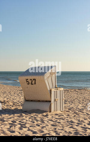 Single beach chair at the beach of Hörnum, Sylt, Germany Stock Photo