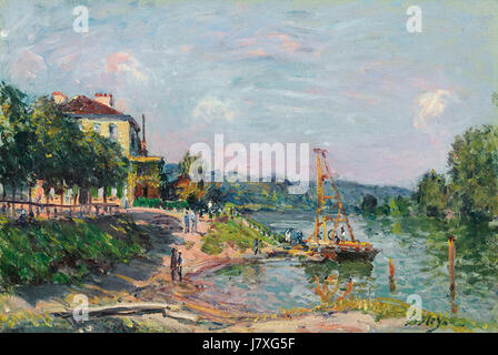 'Le Petit Bougival' by Alfred Sisley, 1874 Stock Photo
