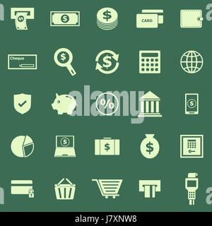 Payment color icons on green background, stock vector Stock Vector