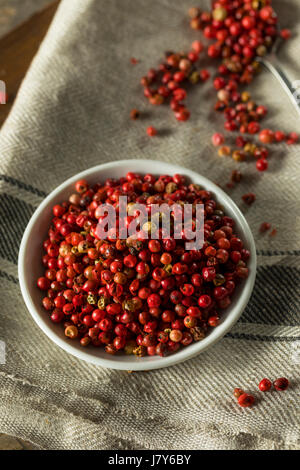 Dry Organic Red Peppercorns Ready to Grind Up Stock Photo