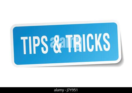 tips & tricks square sticker on white Stock Vector