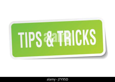 tips & tricks square sticker on white Stock Vector