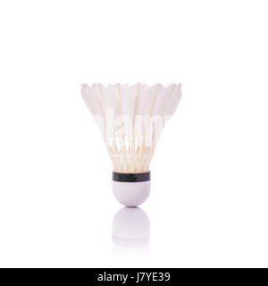 New white shuttlecock. Studio shot isolated on white background Stock Photo