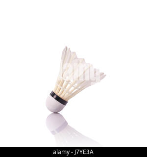 New white shuttlecock. Studio shot isolated on white background Stock Photo