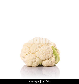 Frsh white cauliflower. Studio shot isolated on white background Stock Photo