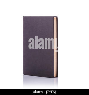 Old book with empty blank cover. Studio shot isolated on white background Stock Photo