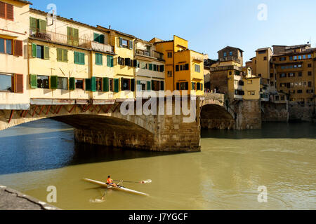 Ponte Vecchio over river Arno, Florence, Tuscany, Italy Stock Photo