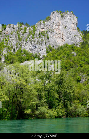 Canyon of the Una River near Bihać Stock Photo