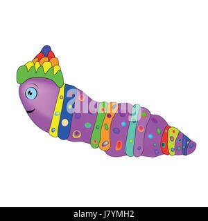 Worm cute smiling monster Stock Vector