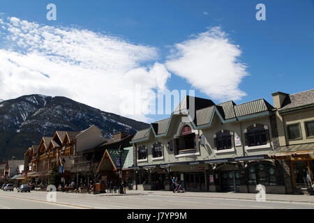 Shops on Banff Avenue Banff Canada including Harmons gift shop or store ...