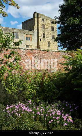 Helmsley Walled Gardens and Helmsley Castle. Stock Photo