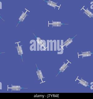 Medical Syringe Seamless Pattern Stock Vector