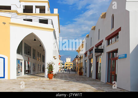 LIMASSOL, CYPRUS - JANUARY 17, 2015: New modern district of Limassol marina Stock Photo