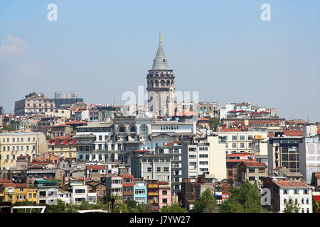 Galata tower in Beyoglu district of Istanbul, Turkey Stock Photo