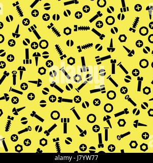 Metal Bolt and Nut Seamless Pattern Stock Vector