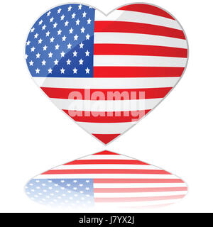 usa america flag states united patriot love in love fell in love heart blue art Stock Photo