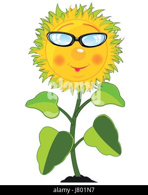 Sunflower cartoon Stock Vector Art & Illustration, Vector Image ...
