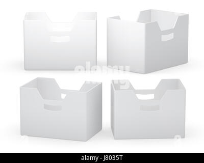 White paper folder box with clipping path Stock Photo