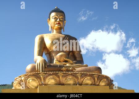 Buddha Dordenma statue on blue sky background, Giant Buddha, Thimphu, Bhutan Stock Photo